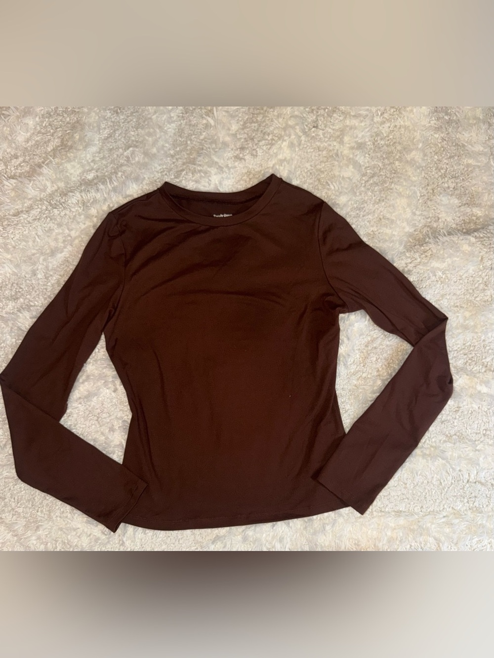 Women’s Long Sleeve Crewneck Top - Brown